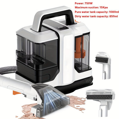 Stofzuiger – Tapijtreiniger – Meubelreiniger – Vlekverwijderaar – Spraystofzuiger – Compact en Multifunctioneel – 1080ml Tank – 5m Snoer
