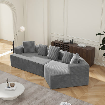 Moderne Modulaire Bank – Hoekbank – Slaapbank – Loungebank – Zithoek – Diepe Zitting – Geen Montage Nodig – Gecomprimeerd Zonder Hout