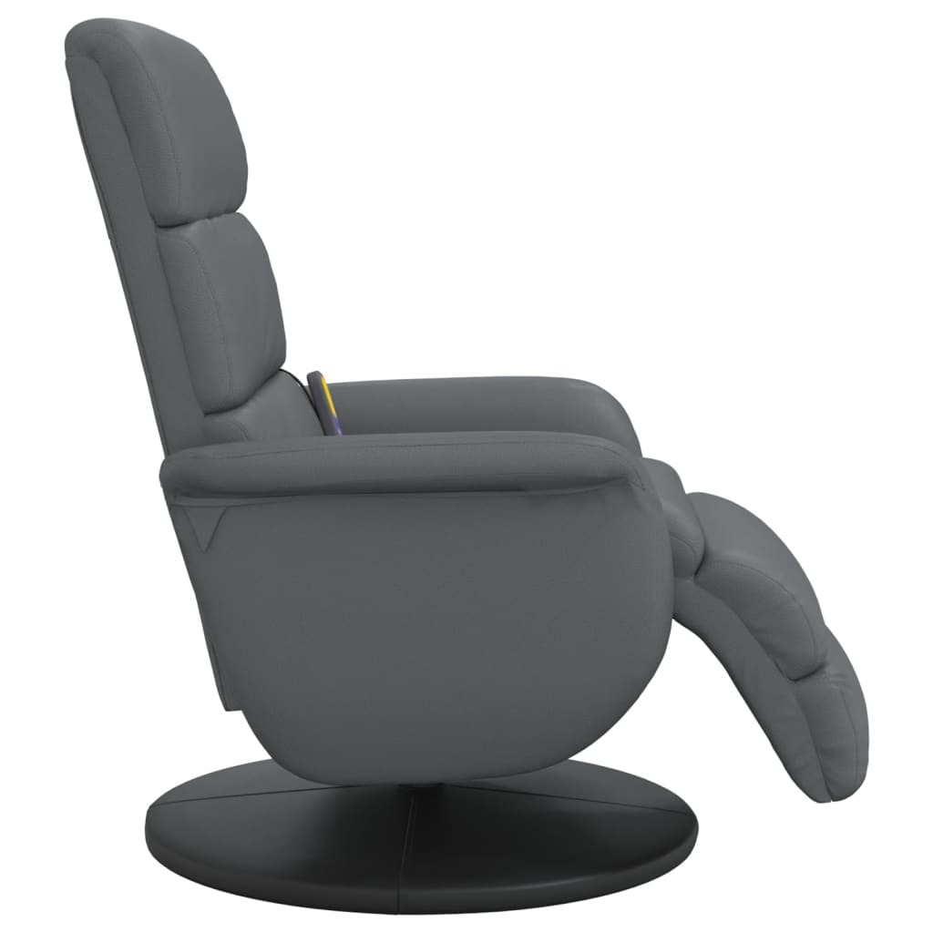 Relaxstoel – Fauteuil – Lounge Stoel – Draaifauteuil – Verstelbare Stoel – Grijs – 360° Draaibaar – Kunstleren Bekleding