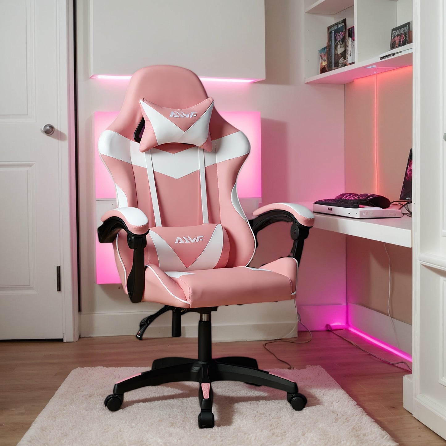 Ergonomische Gamingstoel – Bureaustoel – Gamerstoel – Computerstoel – Bureaukruk – Massagefunctie Lendensteun – Verstelbare Rugleuning & Zithoogte – Memory Foam – Zwart Blauw
