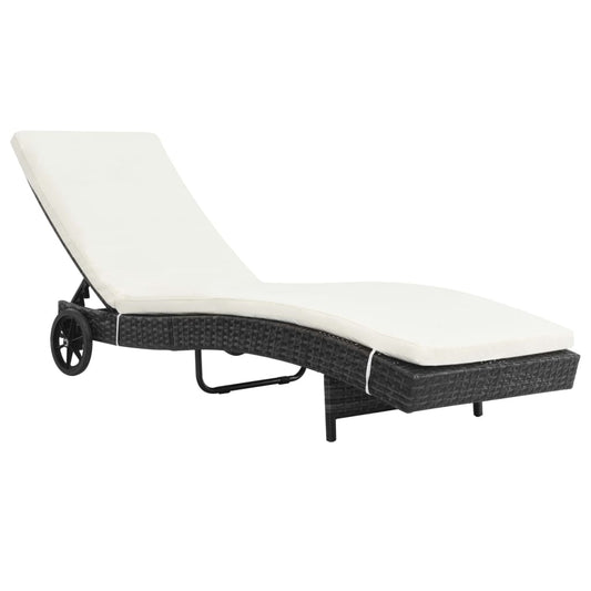 Lounger – Ligstoel – Zonnebank – Buitenmeubel – Tuinmeubel – Weerbestendig PE-Rotan – Instelbare Rugleuning