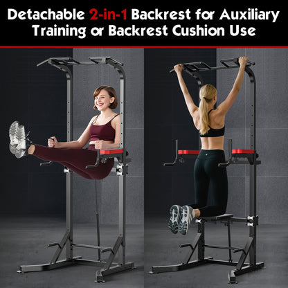 Adjustable Height Pull-up Bar with Backrest and Hydraulic System for Home Gym Strength Training Station - Suitable for Adults and Teenagers