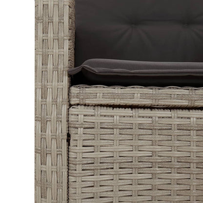 Loungebank – Tuinbank – Loungeset – Buitenbank – Tuinmeubel – PE-Rattan – Verstelbare Rugleuning – Lichtgrijs