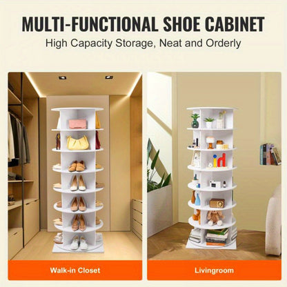 Schoenenrek – Schoenenkast – Schoenenopberger – Schoenentoren – Schoenhouder – 7 Lagen – 360° Draaibaar – Houten Zwart Design