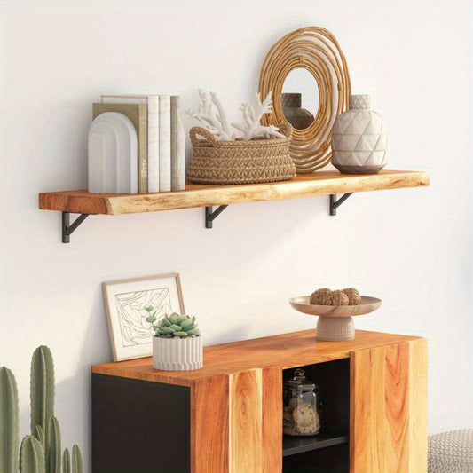 Wandplank – Muurplank – Plank – Zwevende Plank – Houten Plank – Acaciahout Massief – 120x30x2,5 cm – Boomrand Design