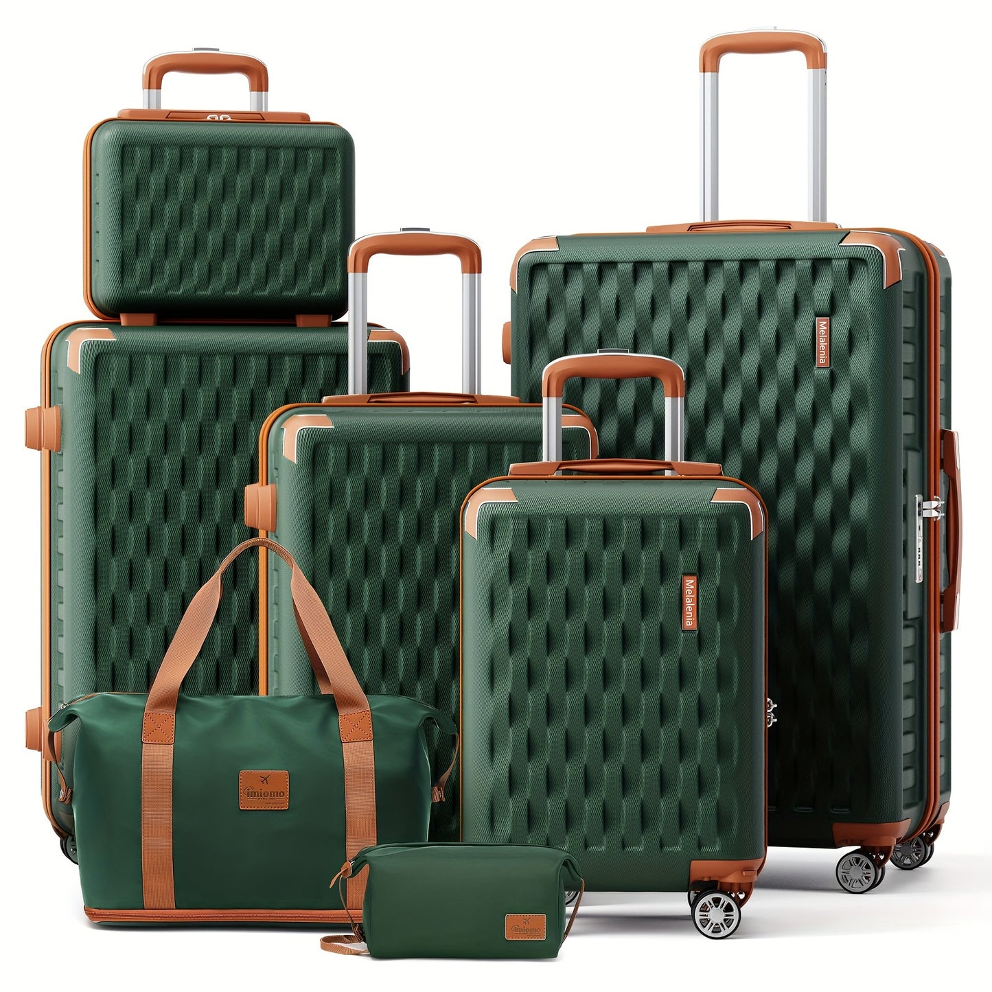 Hardschalige Kofferset – Reiskoffer – Bagageset – Trolley – Valies – 3- of 7-Delig Set – Fluisterstille Zwenkwielen – Ingebouwd Combinatieslot – Groen
