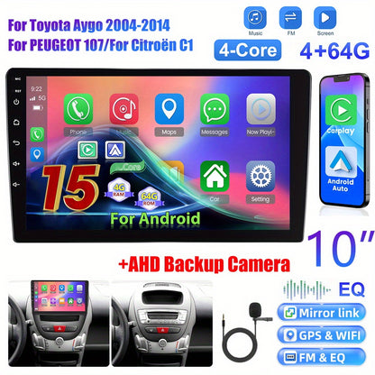 10 Inch Autoradio – Double Din Navigatie – Multimedia Systeem – Android Auto Radio – Carplay Radio – 4GB RAM 64GB Opslag – 1080P Touchscreen Met Achteruitrijcamera
