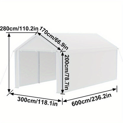 Tent Garage – Carport – Opslagtent – Schuur Tent – Overkapping – 3 x 6 meter – Stevig Staalframe – Waterdicht PE Doek