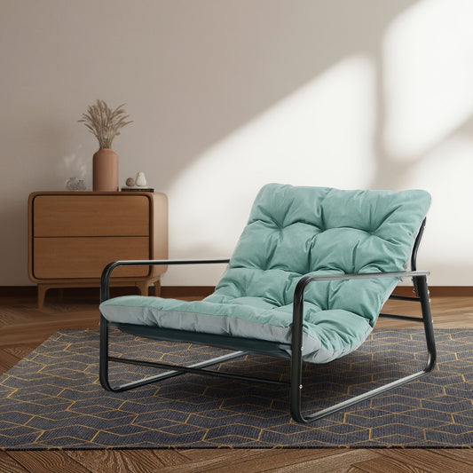2-Persoons Loungesofa – Buitenbank – Tuinbank – Verstelbare Sofa – Balkonbank – Waterbestendig – Verstelbare Rugleuning – Stalen Frame – Afneembare Kussens – Blauw