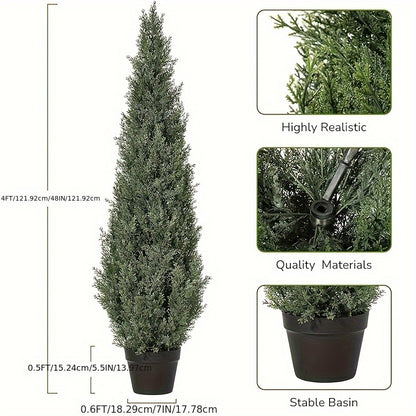 Kunstcipres – Kunstplanten – Nepbomen – Kunstbomen – Cipresbomen – Set Van 2 – 152,4 cm Hoog – UV Bestendig – Onderhoudsvrij