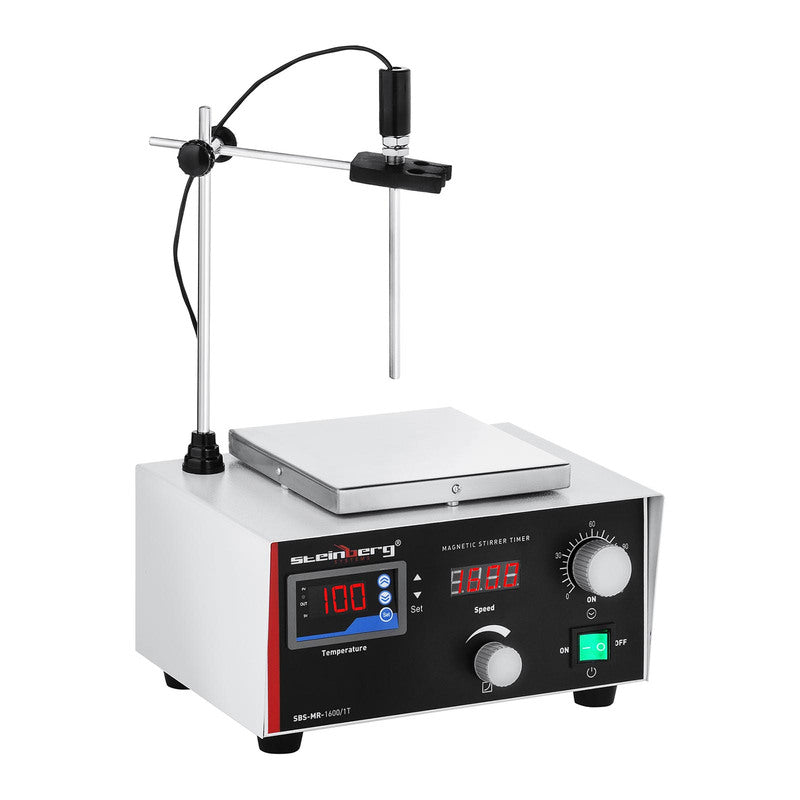 Roerplaat – Magnetische Roerder – Laboratorium Mixer – Magnetisch Mengpaneel – Roermixer – Digitale Temperatuurregeling 5-100°C – Instelbare Timer 0-120 Minuten