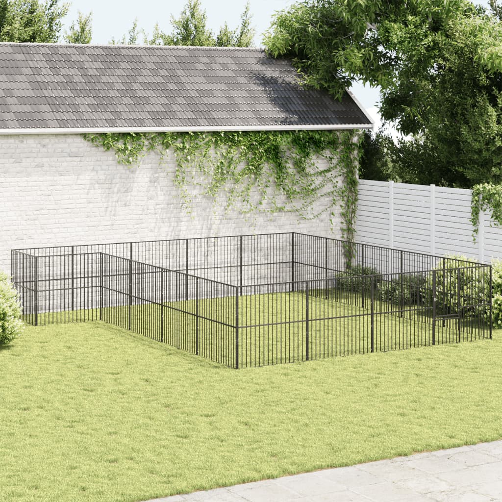 Hondenhok – Hondenren – Dierenhok – Hondenkooi – Kennel – Gegalvaniseerd Staal – 503 x 500 x 100 cm – Semi-open Ontwerp – Ruime Toegang