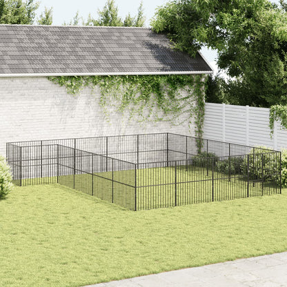 Hondenhok – Hondenren – Dierenhok – Hondenkooi – Kennel – Gegalvaniseerd Staal – 503 x 500 x 100 cm – Semi-open Ontwerp – Ruime Toegang