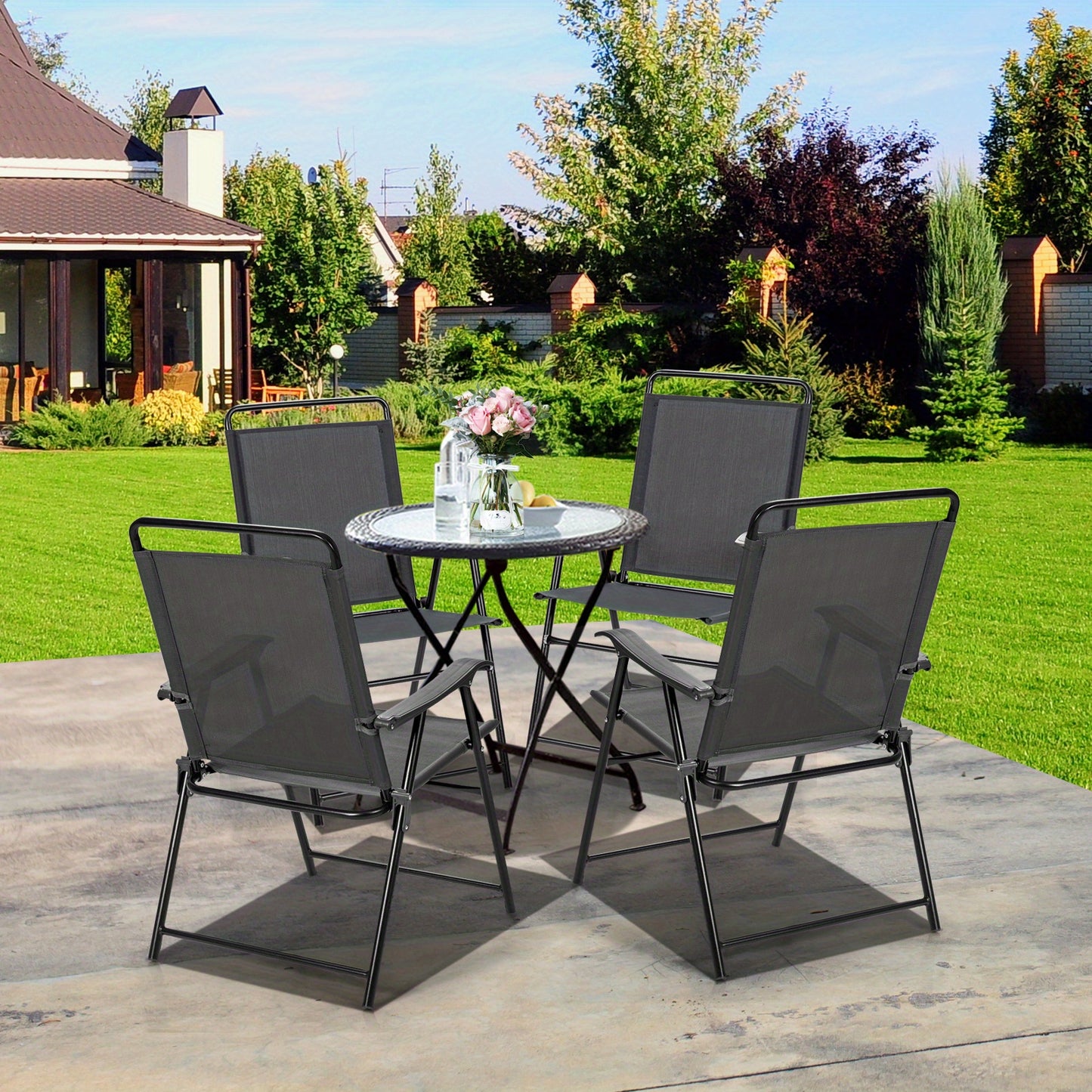 Opvouwbare Tuinstoelen – Klapstoelen – Balkonstoelen – Tuinmeubilair – Lichtgewicht – Stalen Frame – Weerbestendig