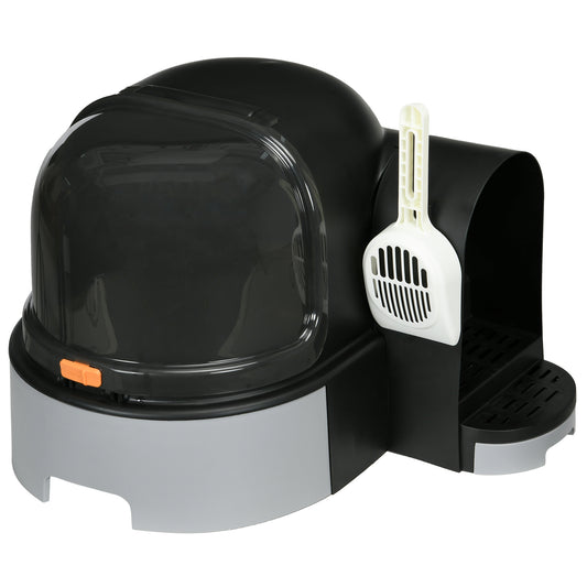 Kattenbak – Kattenbakken – Kattentoilet – Kattenhuis – Gesloten Kattenbak – Makkelijk Schoon Te Maken – Ruime Zij-Ingang – Donkergrijs
