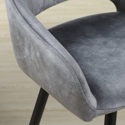 Barkrukken – Barstoelen – Bistrostoelen – Keukenstoelen – Counterstoelen – Fluweel Bekleed – Stevig Stalen Frame – Zithoogte 67 cm – Set van 2 – Grijs