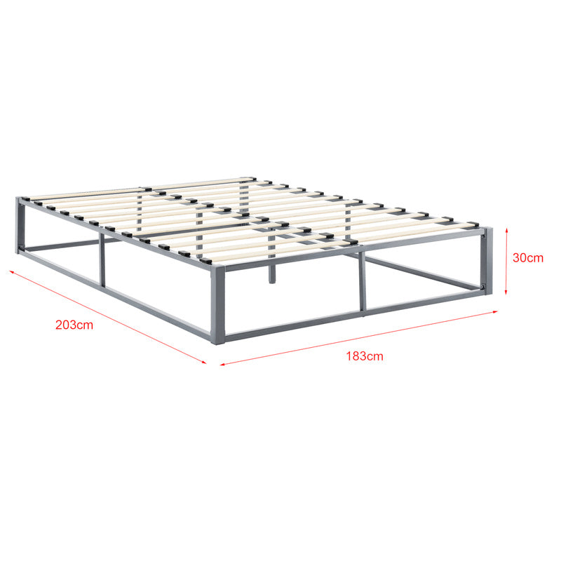 Bedframe – Metalen Bed – Bedframe Met Lattenbodem – Stabiel Bed – Tweepersoonsbed – Zwart – Stevig Gecoat Staal – Onderhoudsvriendelijk