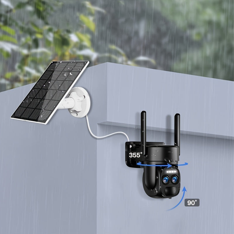 2K HD Veiligheidscamera Set – Bewakingscamera – Draadloze Beveiligingscamera – Buiten Cameraset – Zonne-energie Camera Set – Waterdicht – Kleuren Nachtzicht & Tweeweg Audio