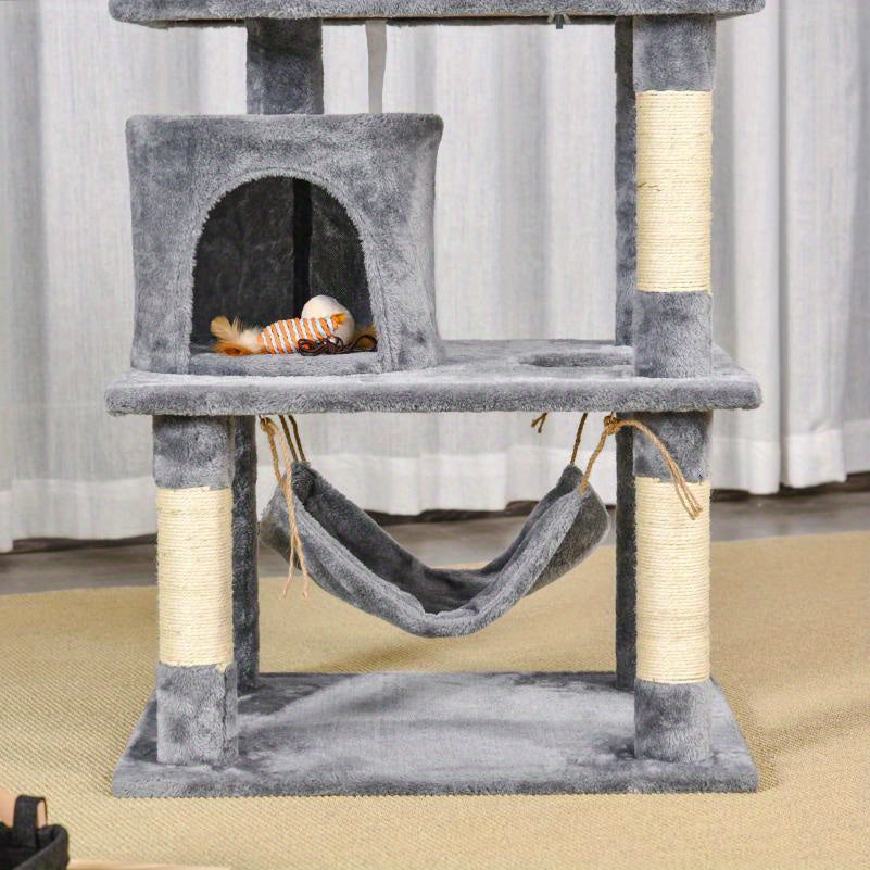 Krabpaal – Kattenboom – Kattenhuis – Krabmeubel – Kattentoren – Multi-Level Met Sisal Krabpalen – 60x50x145 cm Stevig Kattenmeubel Voor Binnen