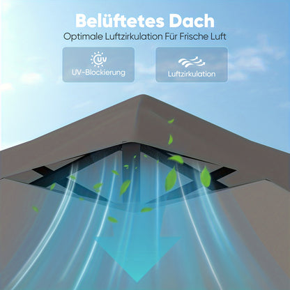 Pop-up Partytent – Vouwtent – Paviljoen – Outdoor Tent – Markttent – 3x3 Meter – Stevig Aluminium Frame – Zijwanden Met Privacyraam