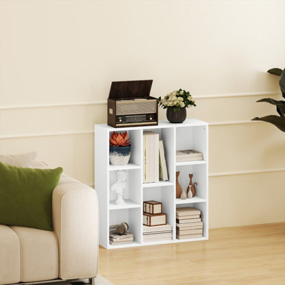 Boekenkast – Boekenrek – Opbergkast – Vakkenkast – Witte 8-laags Open Kast – Compact 74x24x80 cm – Draagkracht 64 kg
