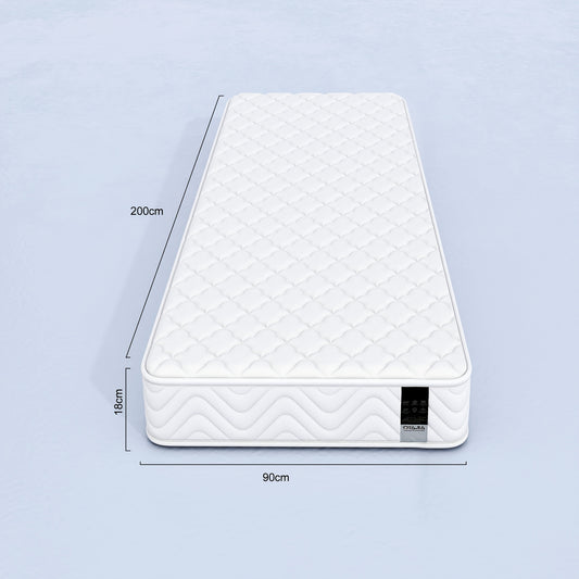 Memory Foam & Spring Mattress - Single/Double (90/140/160*200*18cm) | Thick Medium Firmness & Open Coil Sleep Support | Pressure Relief