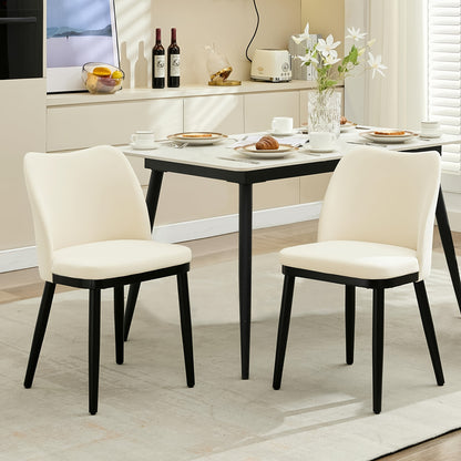 2 - Pack Velvet Dining Chairs Back, Wood Legs, Mid - Century Modern Accent Chairs for Kitchen/Living Room, 136.08KG Capacity, Furniture for Home, Kitchen Seating, Contemporary Style, Stylish Seating, Durable Construction, Hig