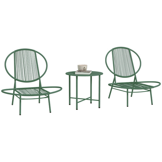 Loungeset – Tuinset – Balkonmeubels – Bistro Set – Loungeset Buiten – 3-delig – Weerbestendig Staal – Compact Design