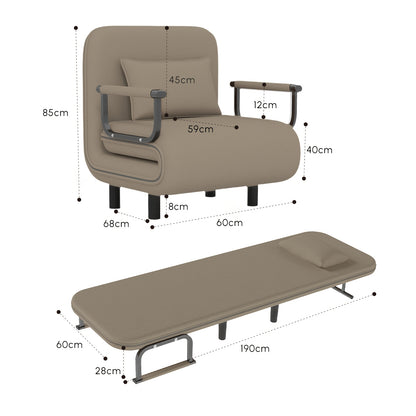Slaapbank – Bedbank – Klapbank – Logeerbed – Sofa Bed – Compact Formaat – Wasbare Stoffen Bekleding – Metalen Frame – Groen
