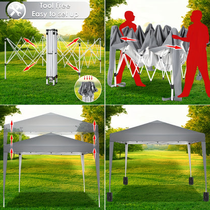 Partytent – Paviljoen – Pop-up Tent – Tuintent – Feesttent – 3x6 m – 6 Zijwanden – UV Bescherming – Verstelbare Hoogte