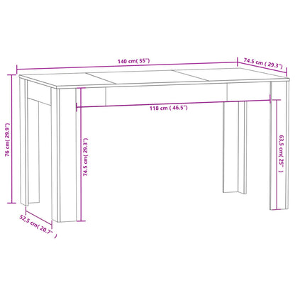 Eettafel – Keukentafel – Tafel – Woonkamertafel – Restauranttafel – Gerookt Eiken – 140x74,5x76 cm – Duurzaam & Onderhoudsvriendelijk