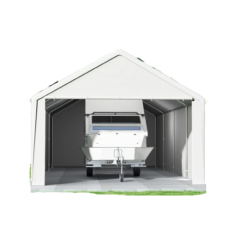 Opbergtent buiten – Opslagtent – Carport – Garage tent – Tuinkas – 4x8 meter – Stevig metalen frame – Afneembare zijwanden