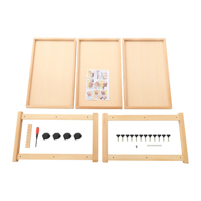 3-laags Kunstwagen – Kunstkar – Opberger – Trolley – Werkstation – Houten Planken – Metalen Frame – Mobiel met Remmen – Stevig & Ruim