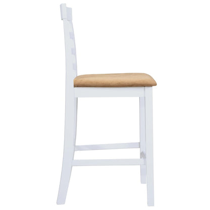 Eetkamerset – Barkrukset – Keukentafelset – Bistroset – Barset – Wit – Houten fineer tafelblad – Comfortabele gestoffeerde barkrukken