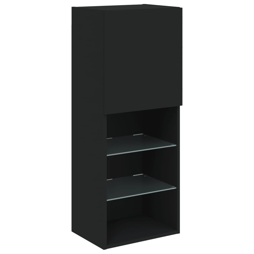 TV Wandmeubel – TV Meubel – Wandkast – TV Kast – Zwevend Meubel – RGB LED Verlichting – Hoogwaardig Houtmateriaal – Zwart