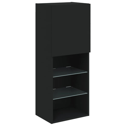 TV Wandmeubel – TV Meubel – Wandkast – TV Kast – Zwevend Meubel – RGB LED Verlichting – Hoogwaardig Houtmateriaal – Zwart