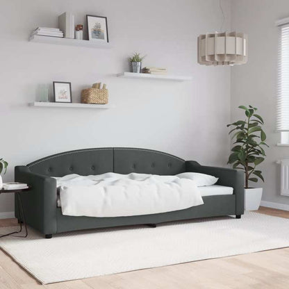 Slaapbank – Bedbank – Sofa Bed – Klikbed – Uitklapbank – Donkergrijs – Compact 90x200 cm – Stevig Houten Frame