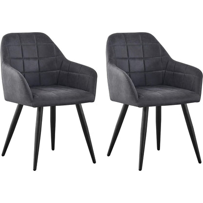 Eetkamerstoel – Kuipstoel – Set Van 2 – Designer Stoel – Keukenstoel – Kunstleer – Metalen Poten – Zithoogte 82 cm
