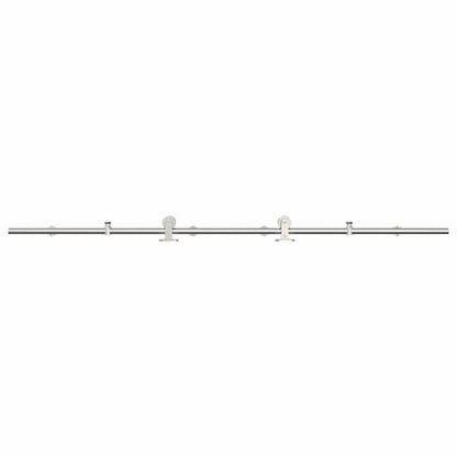 Sliding door fitting set 200cm stainless steel Silvery