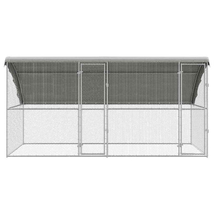 Kippenren – Kippenhok – Buitenren – Pluimveestal – Dierenverblijf – Gegalvaniseerd Staal – Weerbestendig – 400x200x198,5 cm