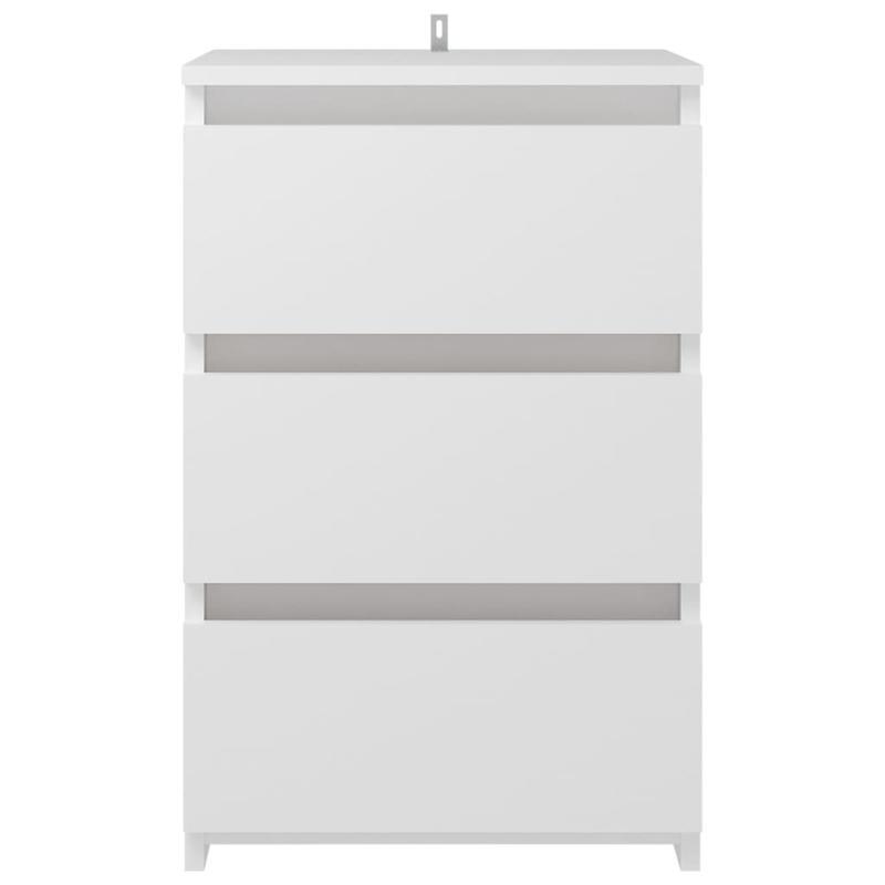 Nachtkastje – Bijzettafel – Ladekast – Bedtafeltje – Opbergkast – Wit – Set Van 2 – Hout – 40x35x62,5 cm – Compact En Robuust