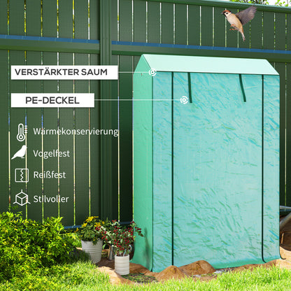 Kweekkas – Kweekkast – Broeikas – Plantenkas – Moestuin Kas – Compact Met 3 Planken – UV-bestendige Cover – Stabiel Gepoedercoat Stalen Frame – 100x40x150 cm – Roldeur Ventilatie