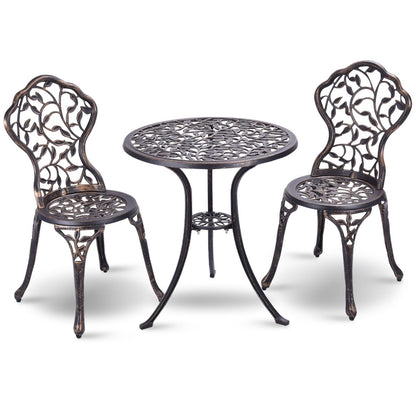 Tuinmeubelset 3-delig – Balkonset – Balkonmeubilair – Terrasmeubels – Tuinmeubilair – Aluminium Gietmateriaal – Weerbestendig – Compact Design