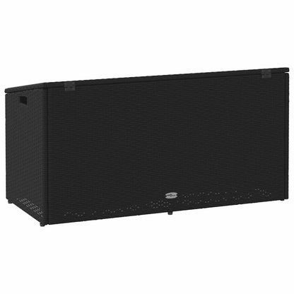 Opbergbox Tuin – Tuinkussenbox – Tuinkist – Kussenbox – Tuinbank – Zwart – Geweven Resin – Ruime Opbergruimte 110x50 cm – Duurzaam Weerbestendig Design
