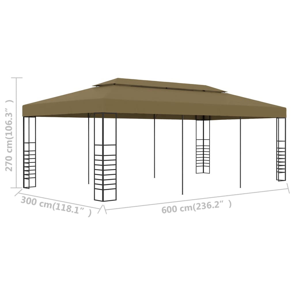 Tuinscherm – Partytent – Overkapping – Zonnescherm – Tuinoverkapping – 3x6 Meter – Staalframe – UV- en Waterbestendig