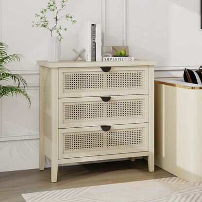Opbergkast – Opbergmeubel – Ladeblok – Bergkast – Kast met Laden – Wit Bamboo – Duurzaam Natuurlijk Materiaal – 80 cm Hoog – Vrijstaand Met Vloerbescherming