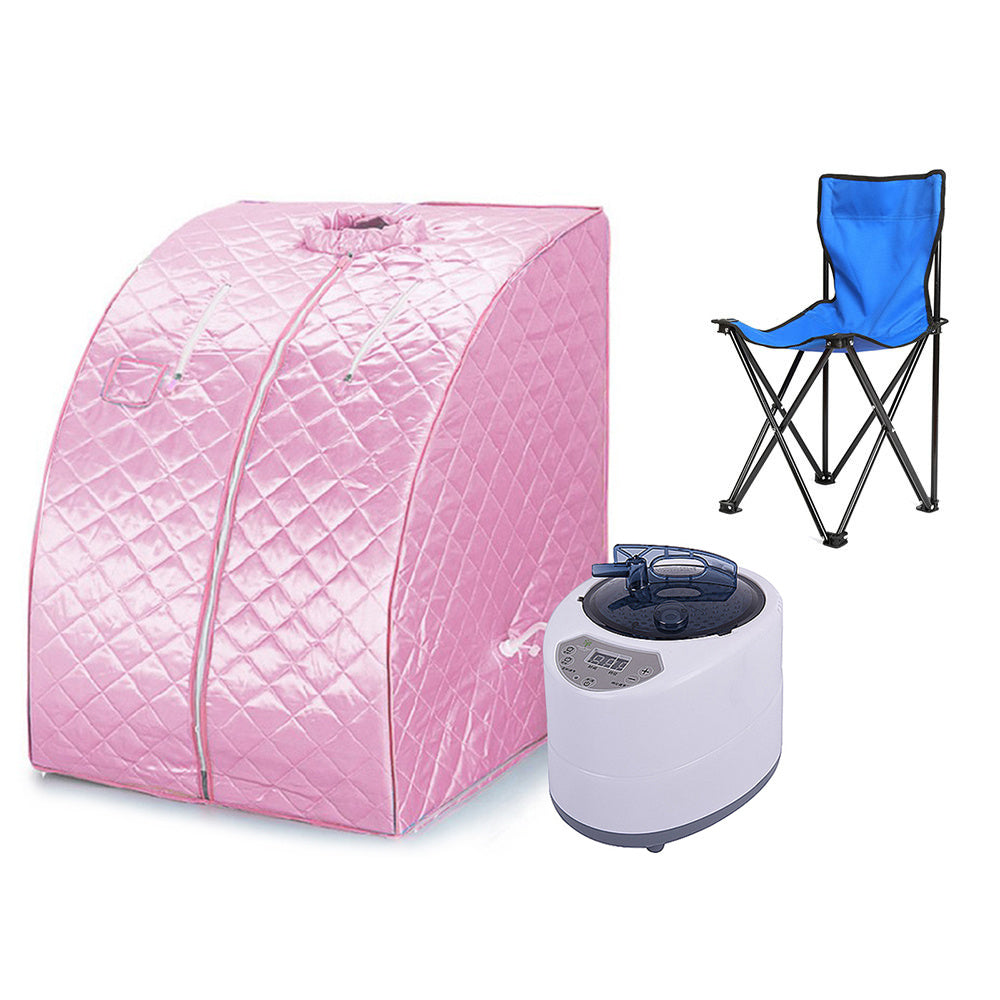 Stoomsauna – Draagbare Sauna – Sauna Tent – Stoomcabine – Mobiele Sauna – Compact & Inklapbaar – Gebruik Zonder Elektriciteit – Rosé