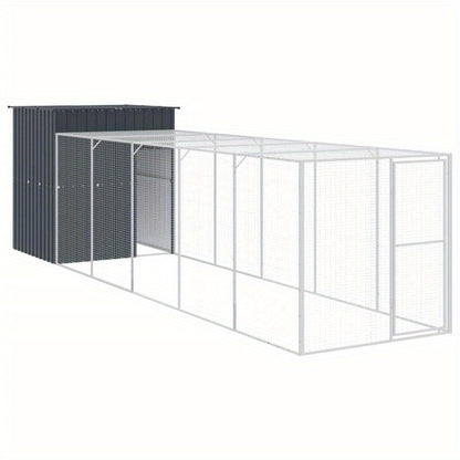 RVS Buitenren – Dierenkooi – Hek – Ren – Gezinsschuur – Duurzaam Gegalvaniseerd Staal – Weerbestendig 165x65x181 cm – Met Deksel Anthraciet