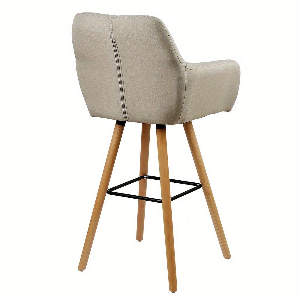 Barkrukken – Barstoelen – Krukken – Barhockers – Barkrukken Set – Scandinavisch – Stoffen Bekleding – Met Rugleuning en Armleuning – Hoge Zithoogte 104 cm – Comfortabel & Stevig