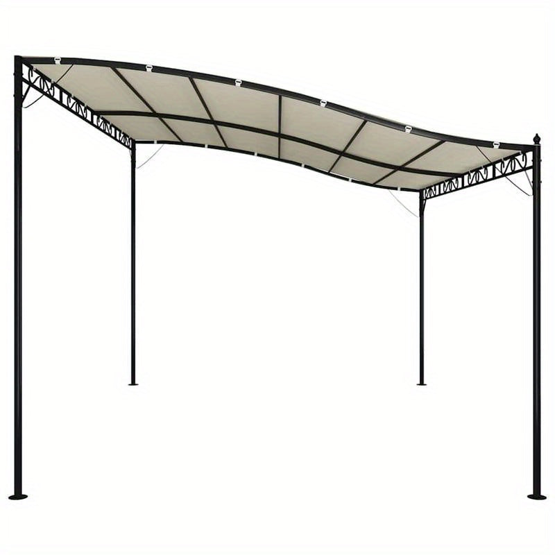 Tuinpergola – Patio Gazebo – Buiten Tent – Buitenpaviljoen – Tuinoverkapping – Creme 4x3 Meter – Stevig Staalframe – Waterafstotende 180g/m² Stof